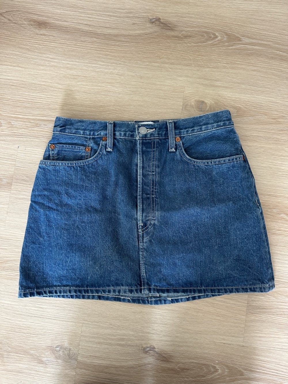 Re/Done Denim Mini Skirt
